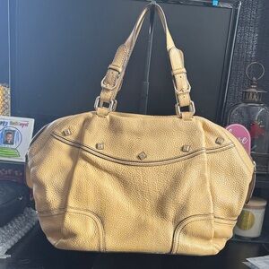 MCM cream Tan Leather Shoulder Bag